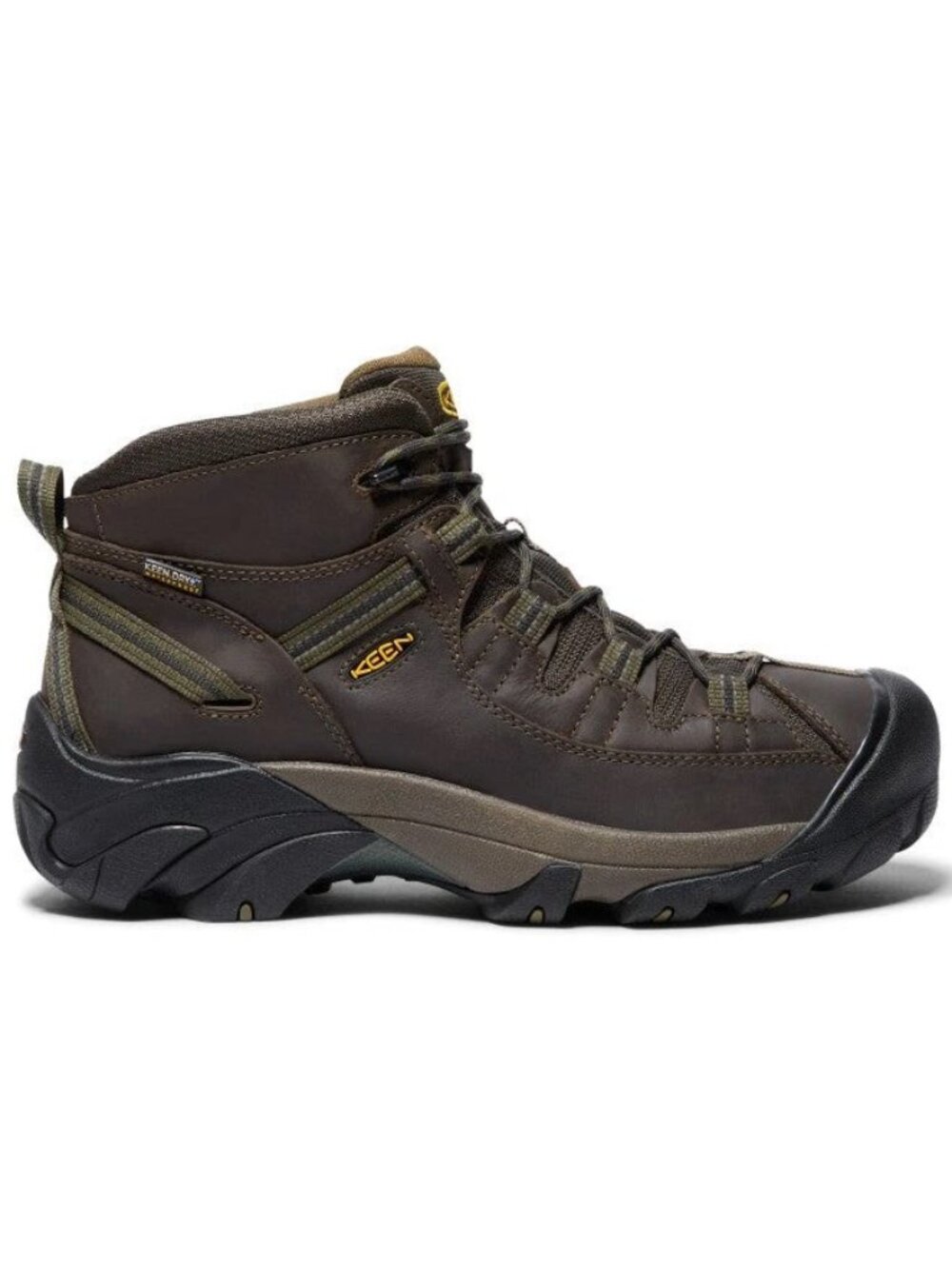 KEEN Men's Targhee Ii Mid Wide Hiking Boot, Canteen/Dark Olive, 11 W US